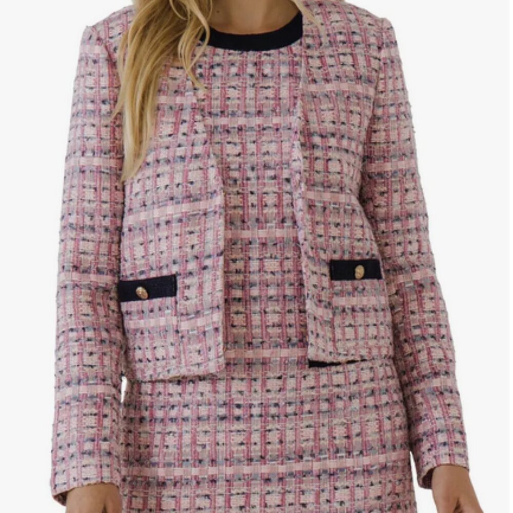 Endless Rose Tweed Jacket *NWT Never Worn. Small. Purple (pink) multi"